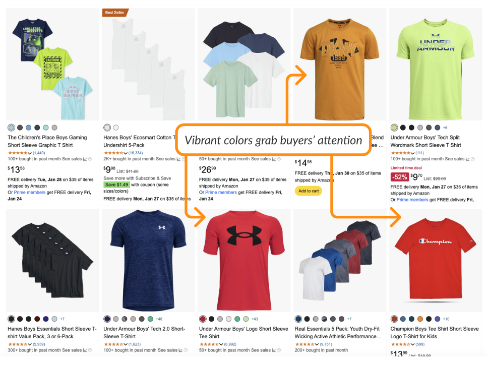 Vibrant colors grab buyers’ attention