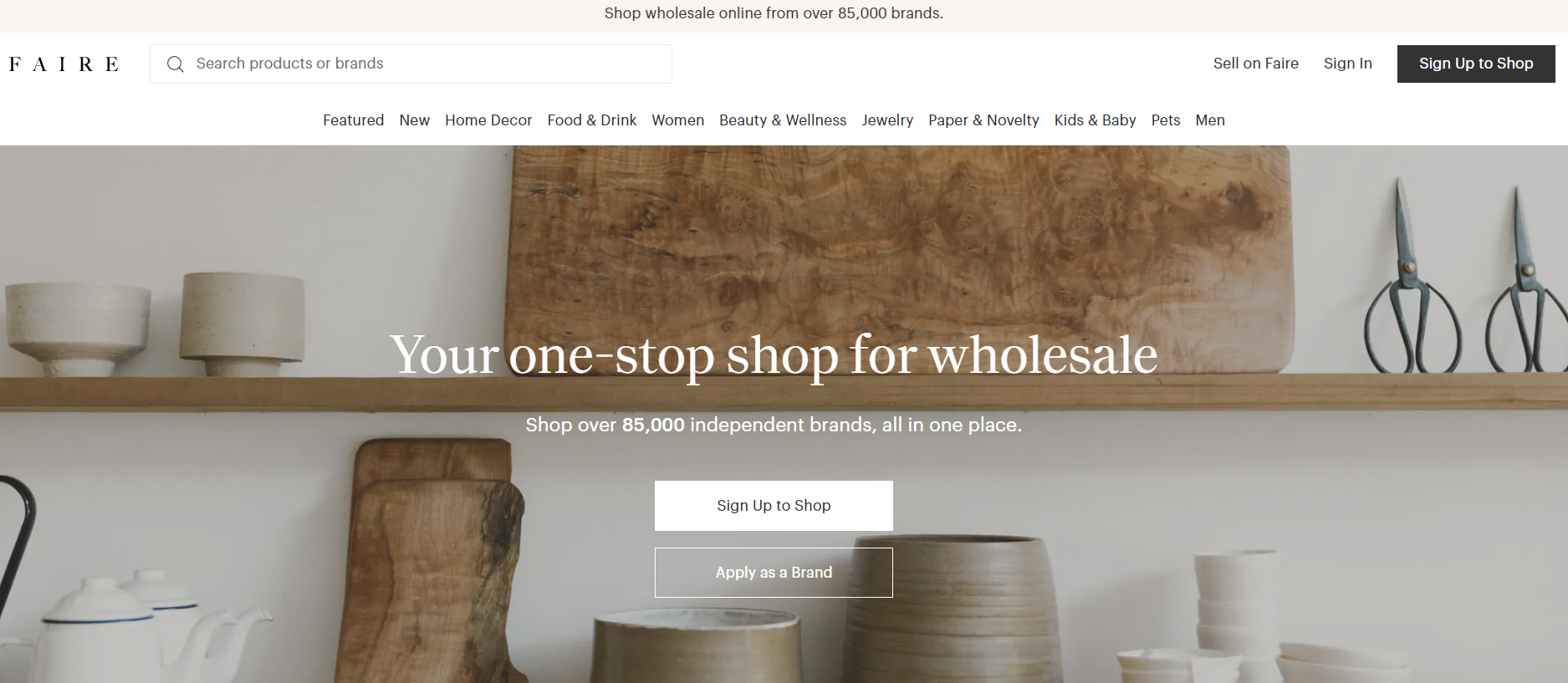 Faire is one the best wholesale websites