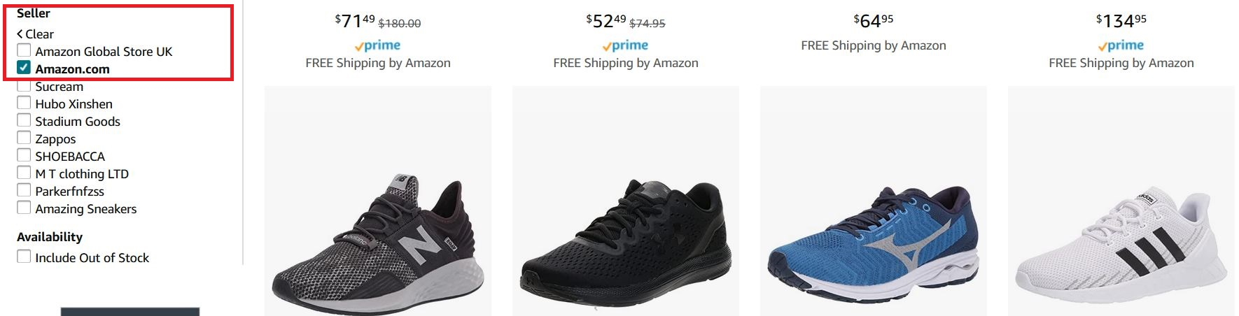 Check the Seller section in the sidebar to see if items sold and shipped by Amazon