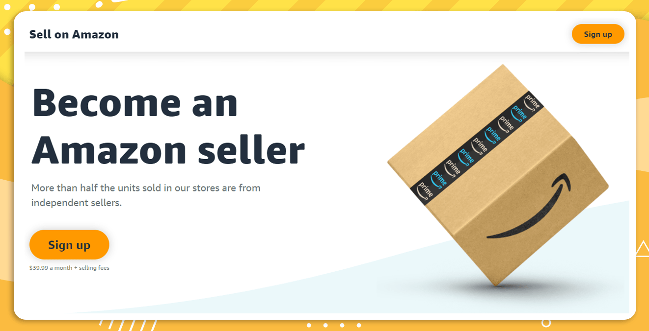 Sign up to become an Amazon individual seller