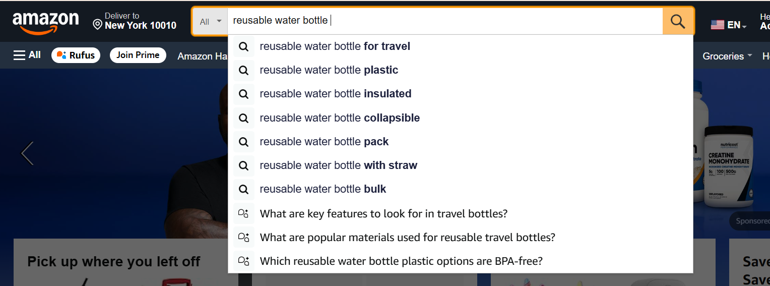 How to find long-tail keywords using Amazon autocomplete