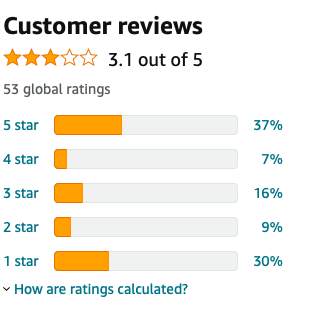 Screenshot von negativen Kundenbewertungen