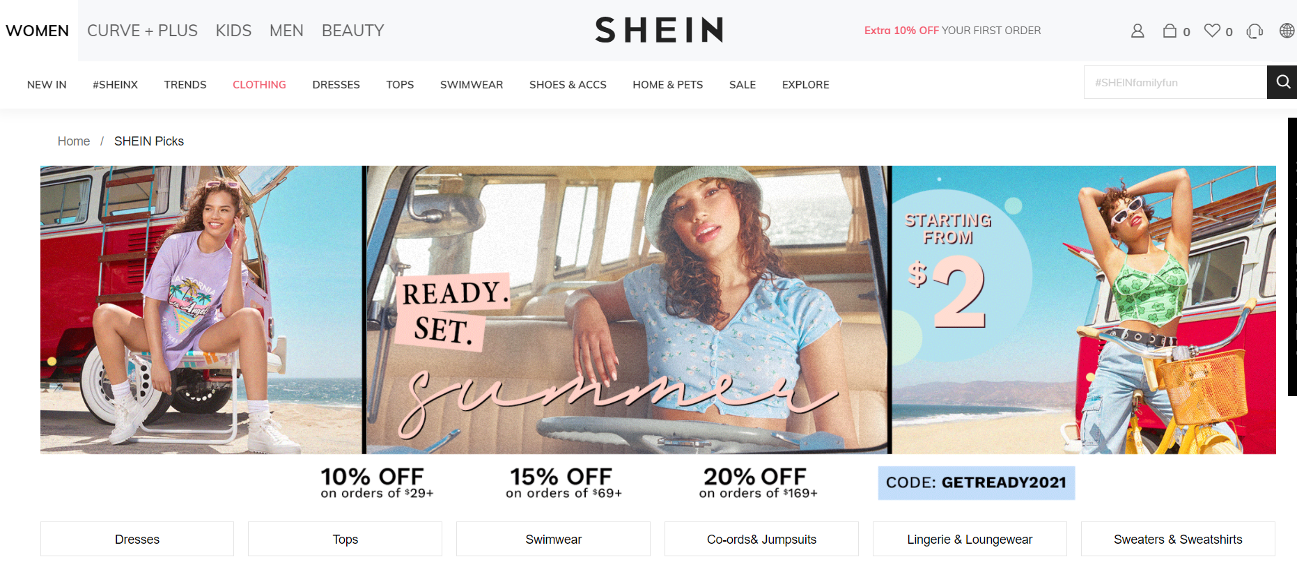 SheIn is one of the best sites like Alibaba