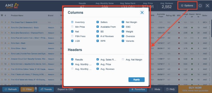 Start with AMZScout Extension Settings Window