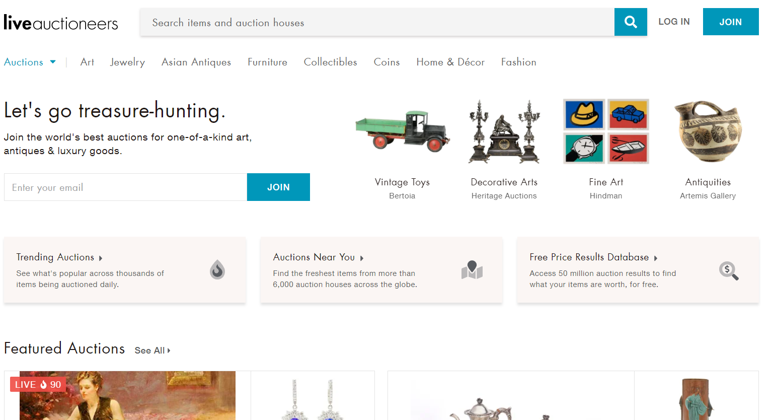 Liveauctioneers is one of the best sites like eBay