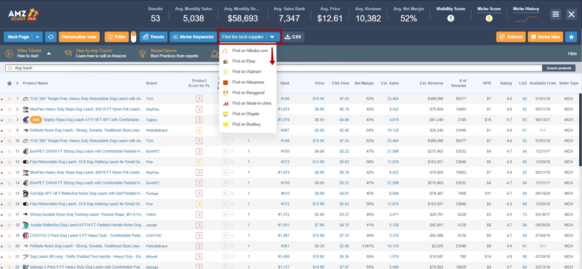 Encuentra proveedores locales con AMZScout