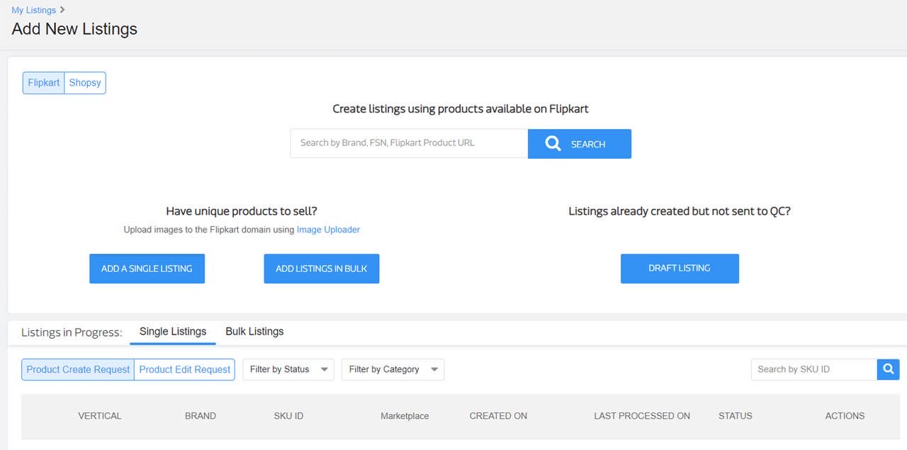 Listings on Flipkart Seller Hub Add New Listing on Flipkart Seller Hub