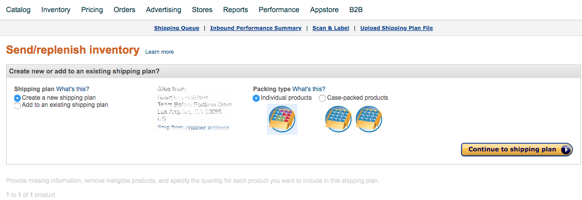 Select the products you want to ship to Amazon fba