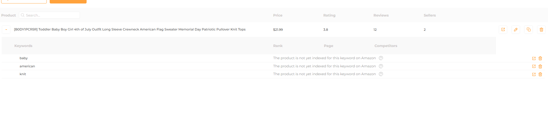 Keyword Tracker monitor product 