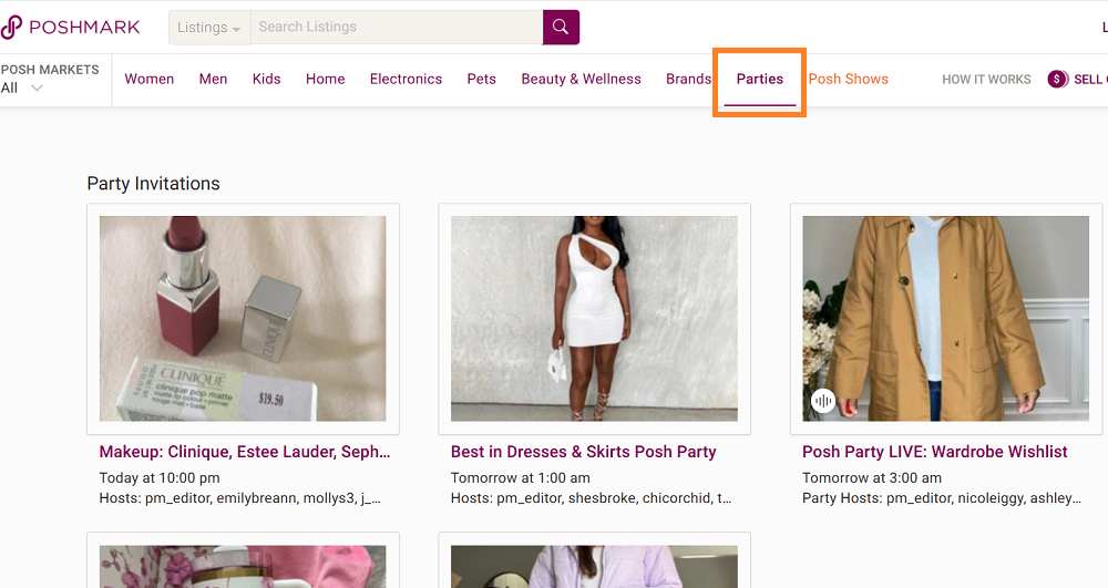 Poshmark Parties to find best sellers Poshmark Parties to find best sellers