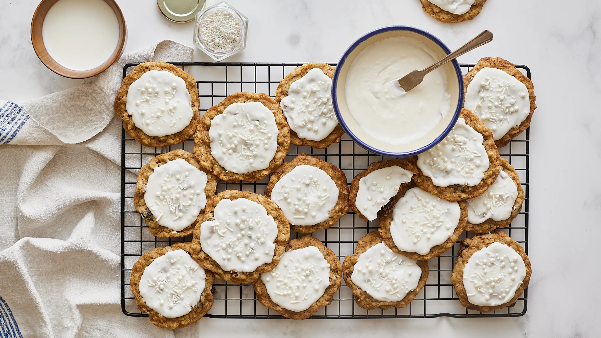 Grandmas Iced Oatmeal Cookies 