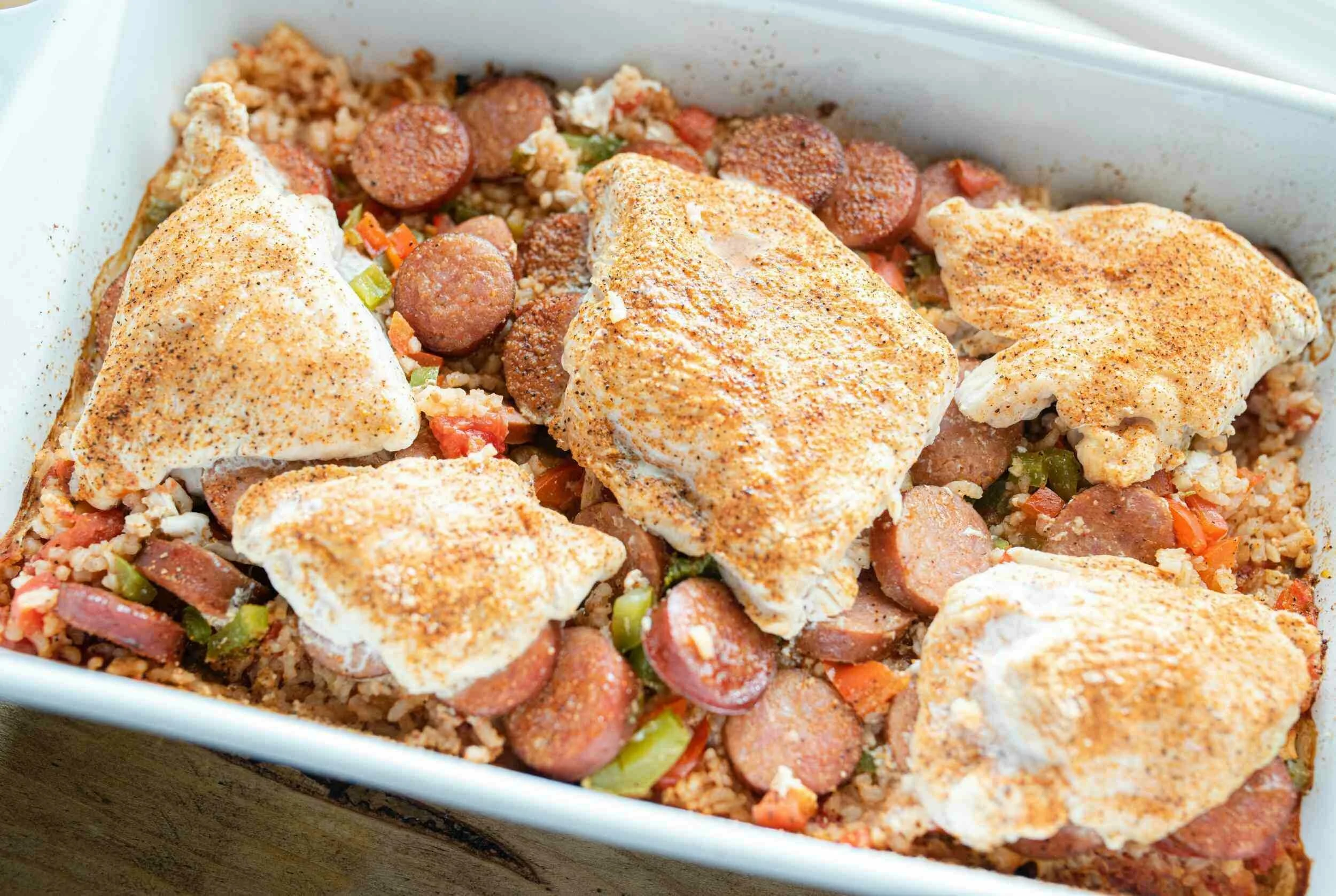 Clean Out the Fridge Chicken & Dirty Rice Casserole