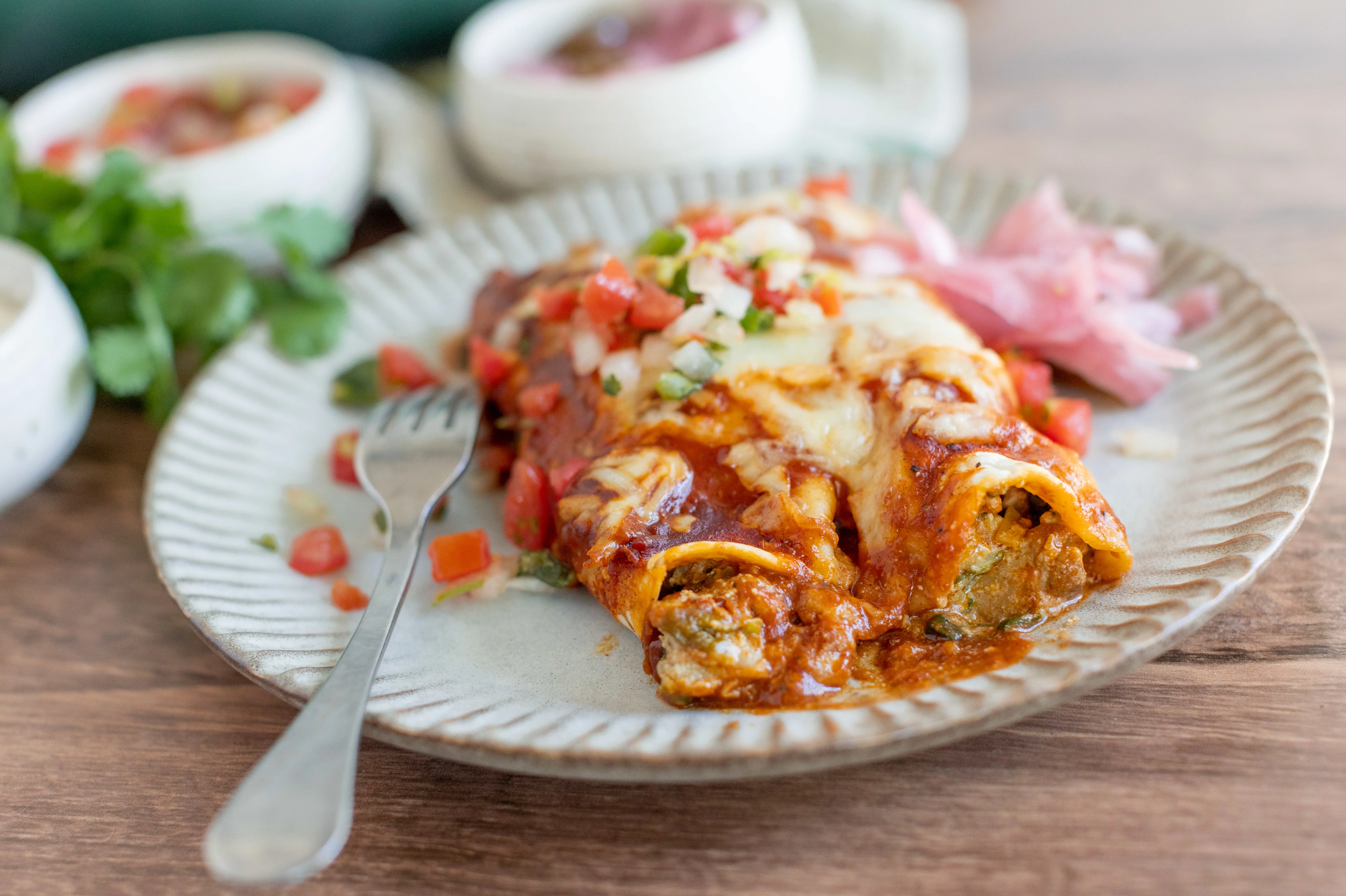 Chicken & Spinach Enchiladas