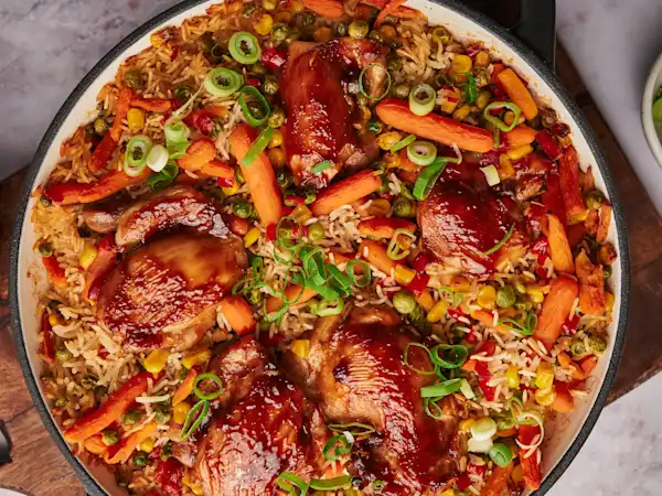 Chinese Chicken Rice Bake