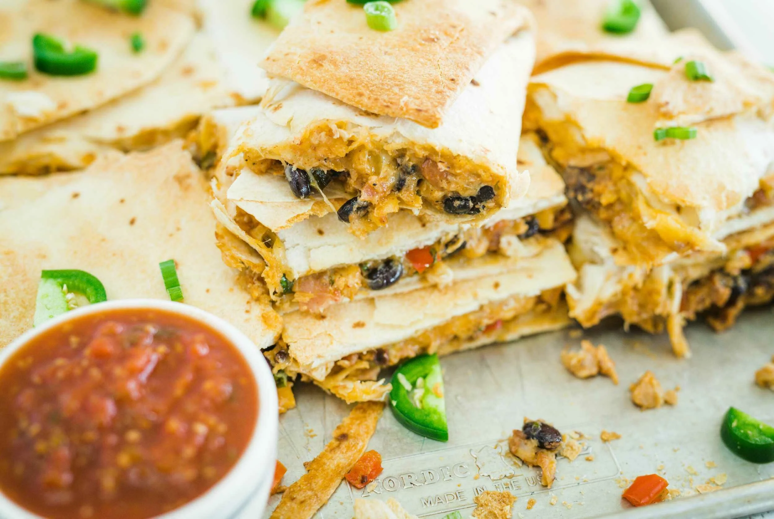 SheetPan Chicken Quesadillas