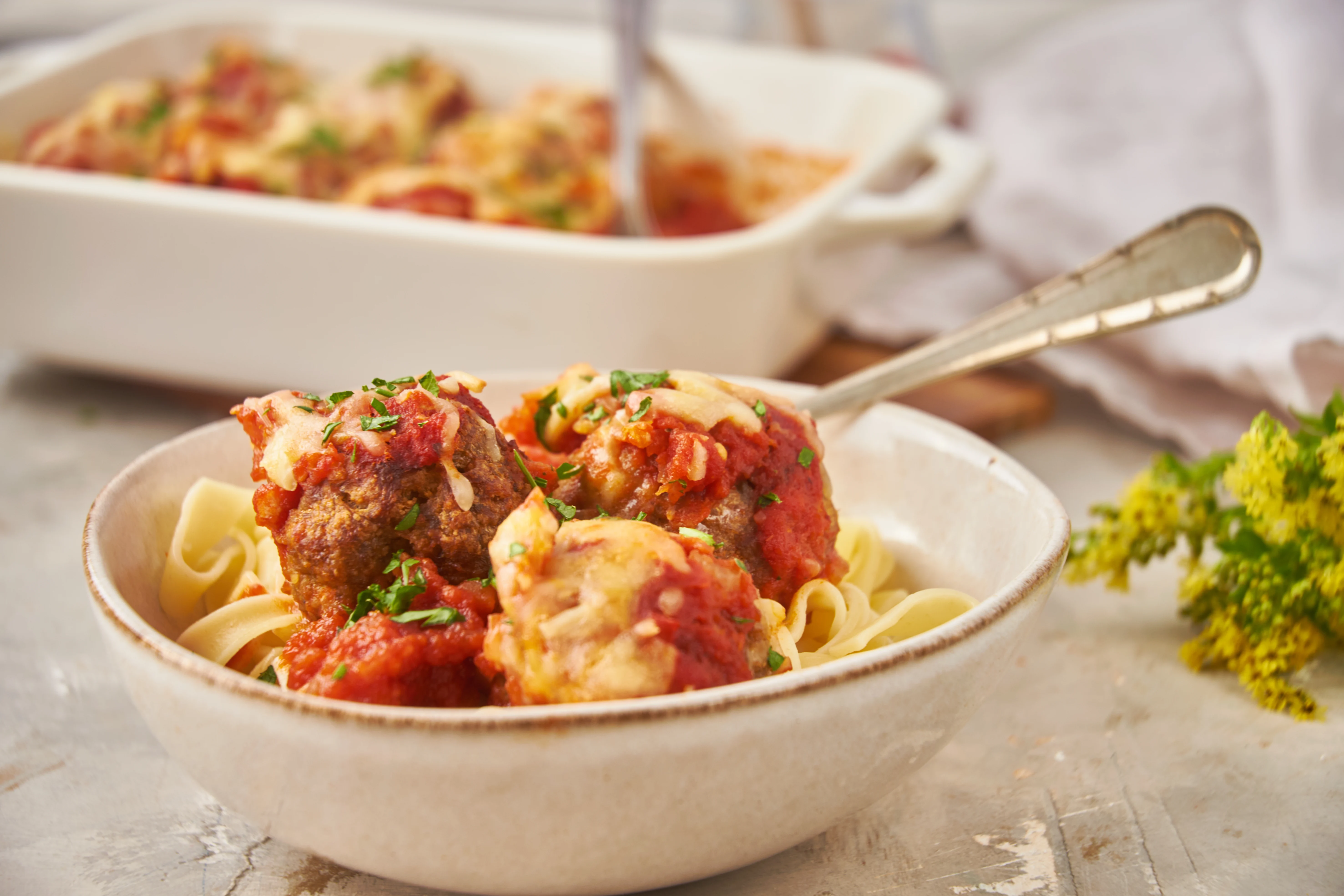 Meatball Parmesan Bake