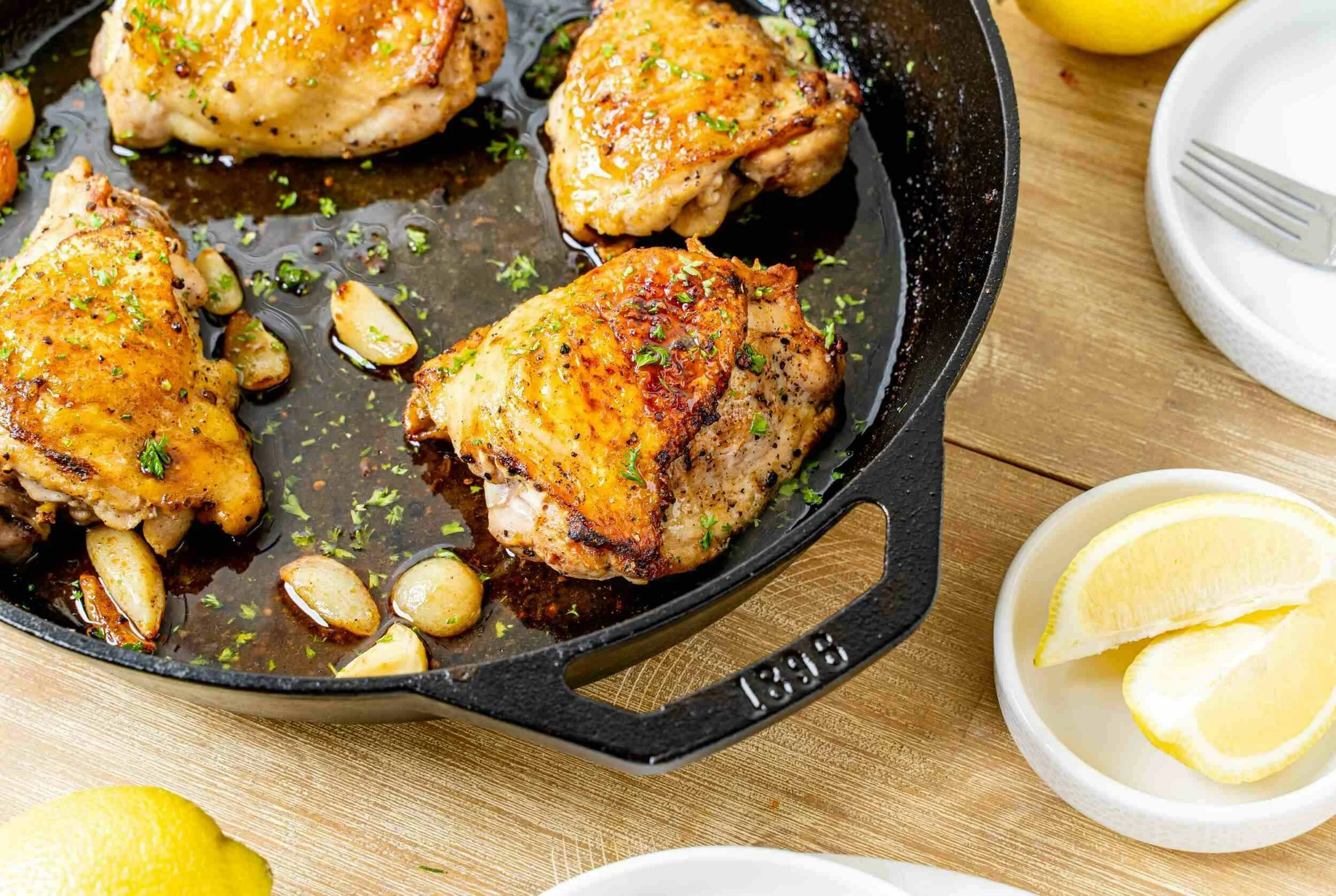 Crispy Honey Lemon Chicken Thighs