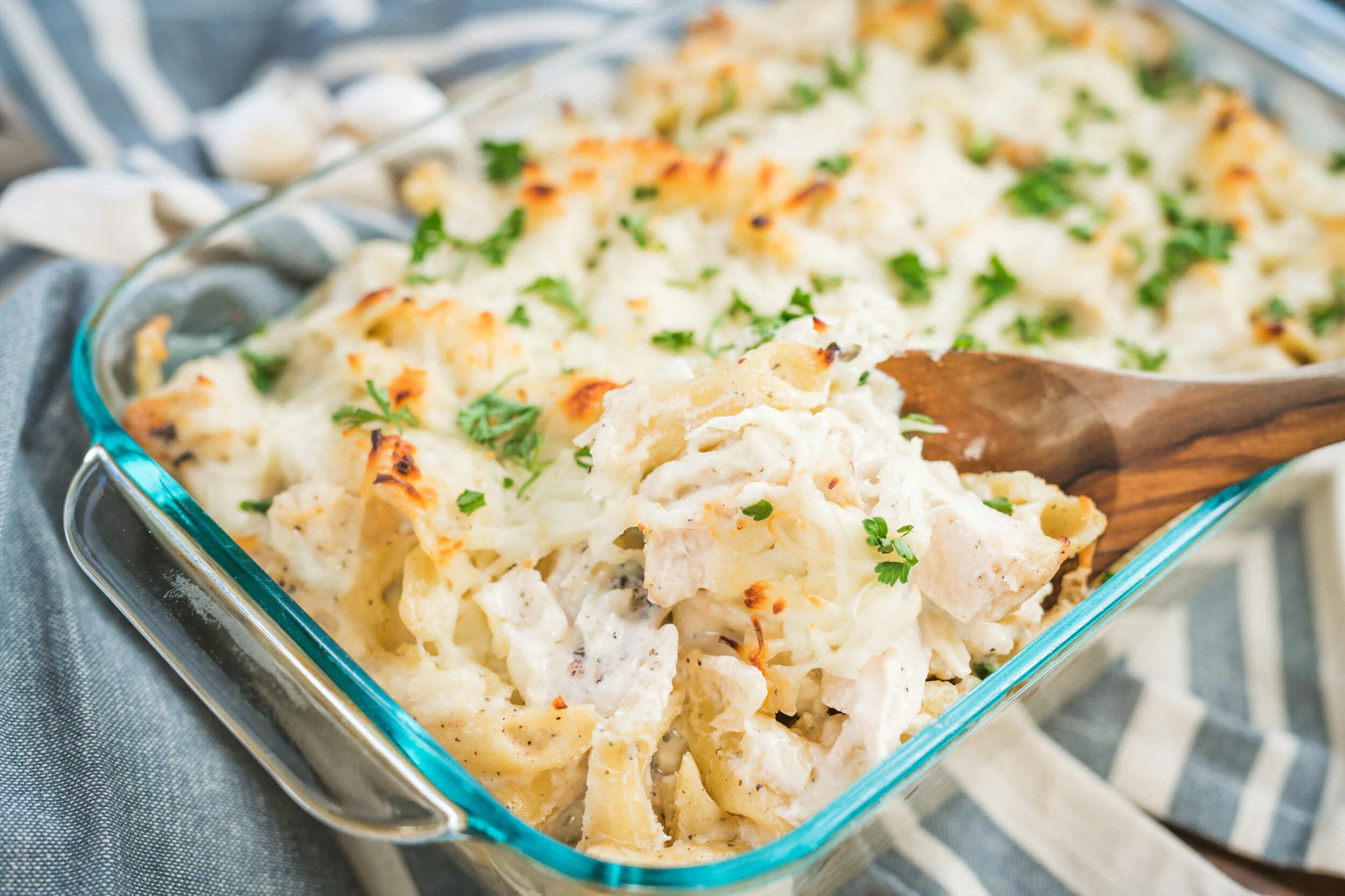 Chicken Alfredo Bake