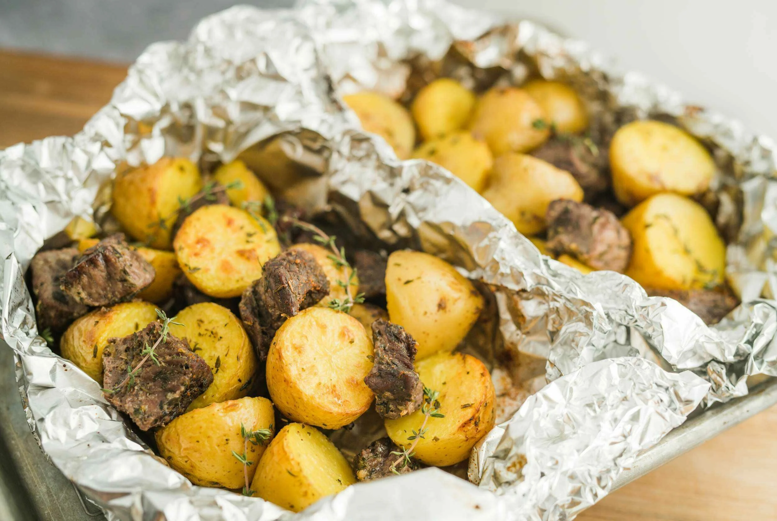 Garlic Steak Foil Dinner