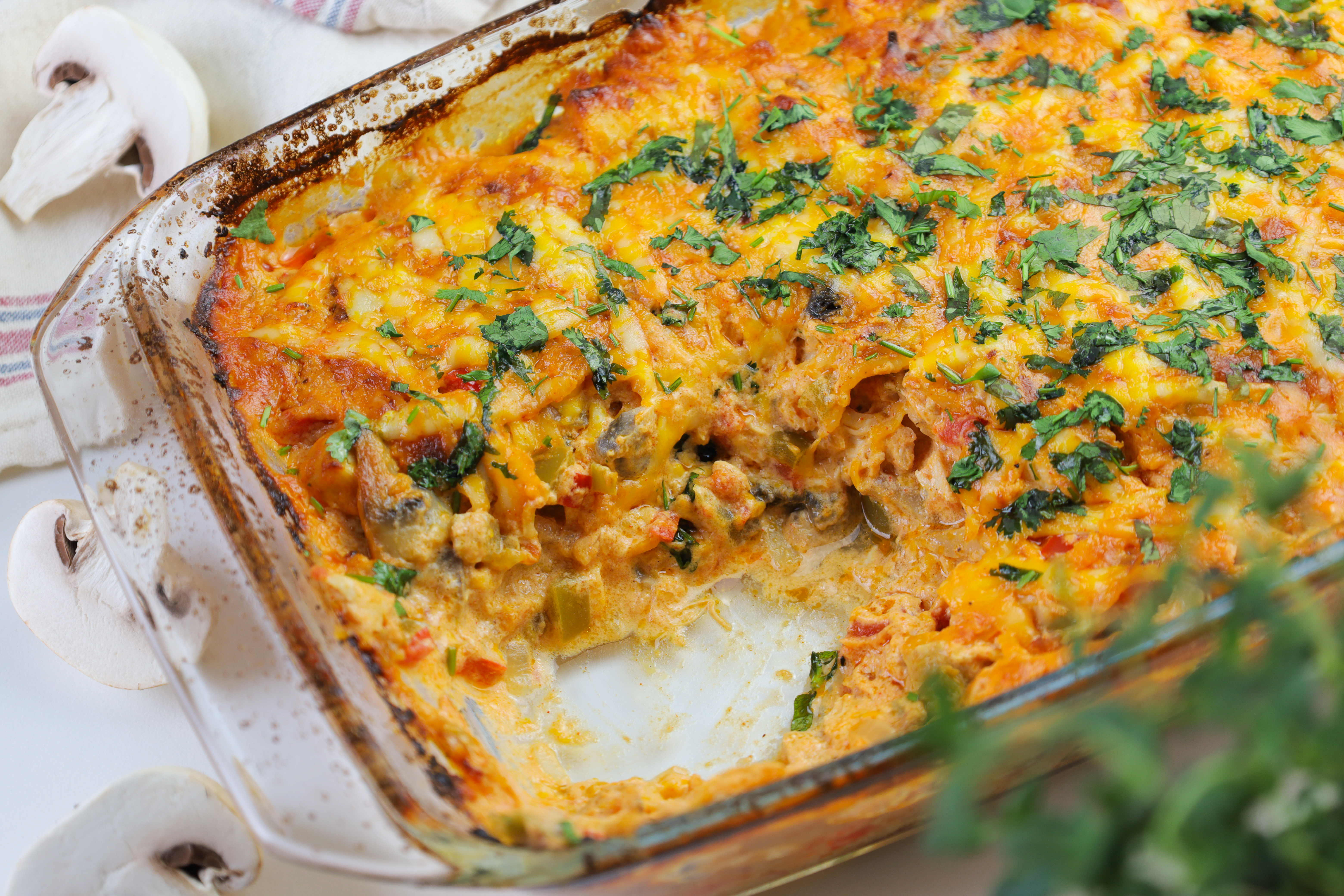 LowerCarb King Ranch Chicken Casserole