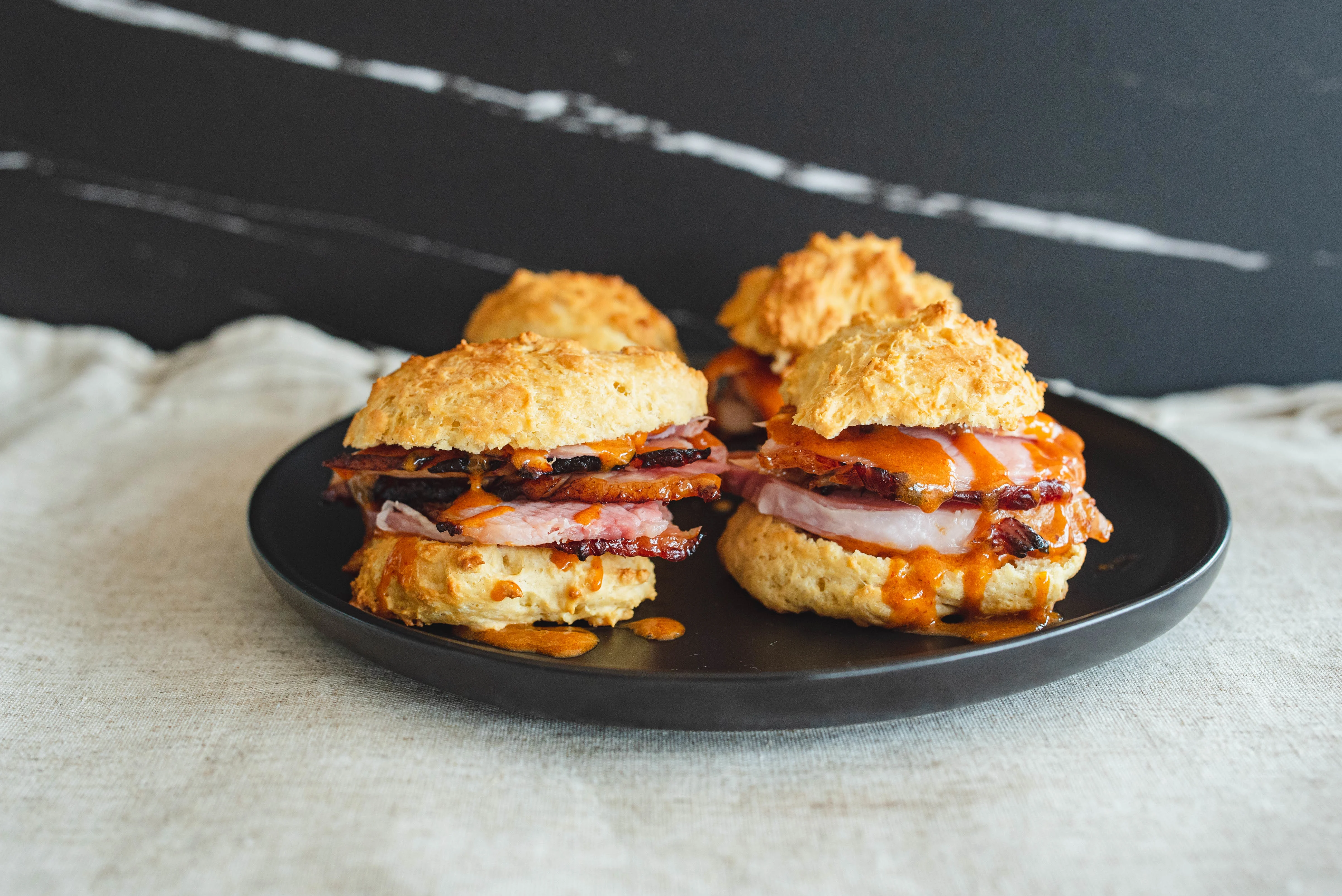 Honey Ham Biscuit Sandwiches