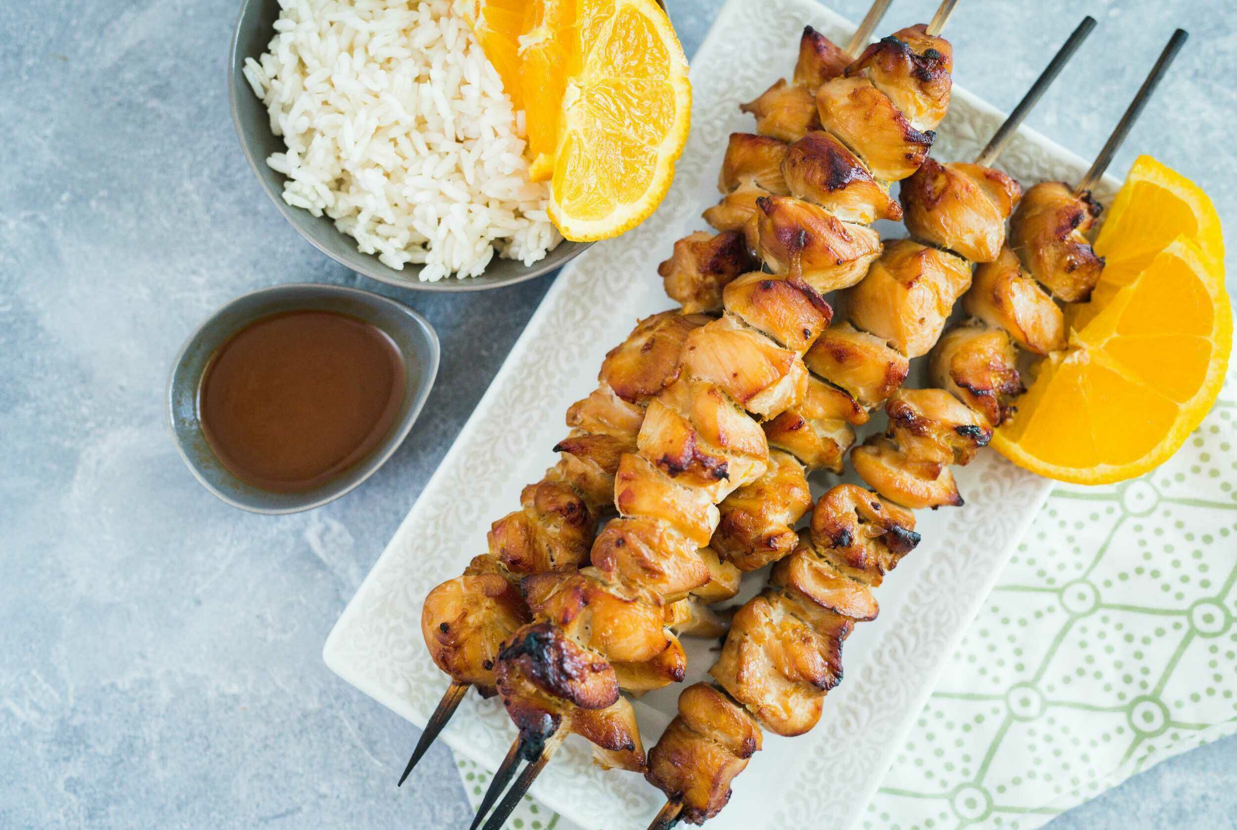 Grilled Orange Chicken Skewers
