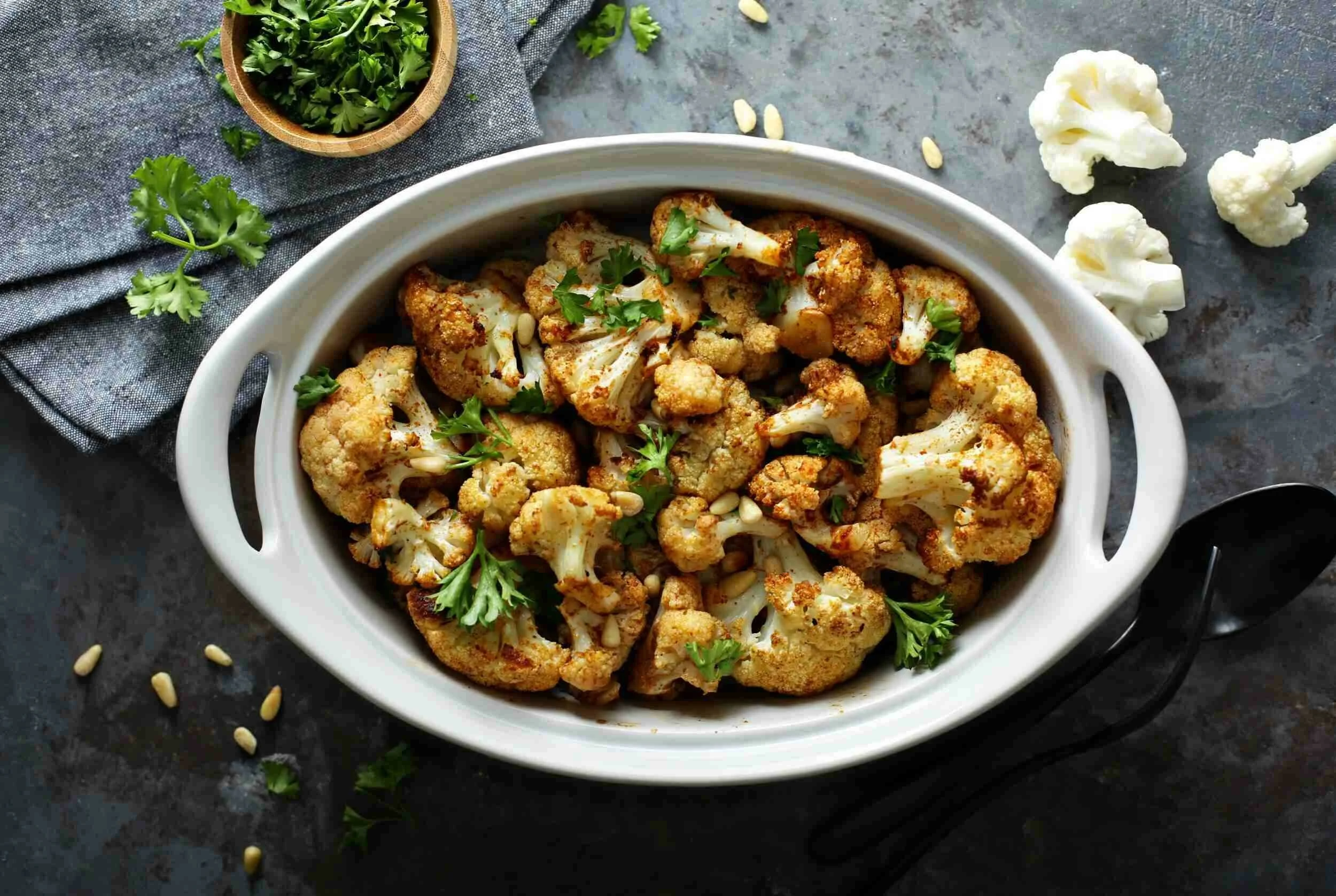 Garlic Roasted Parmesan Cauliflower