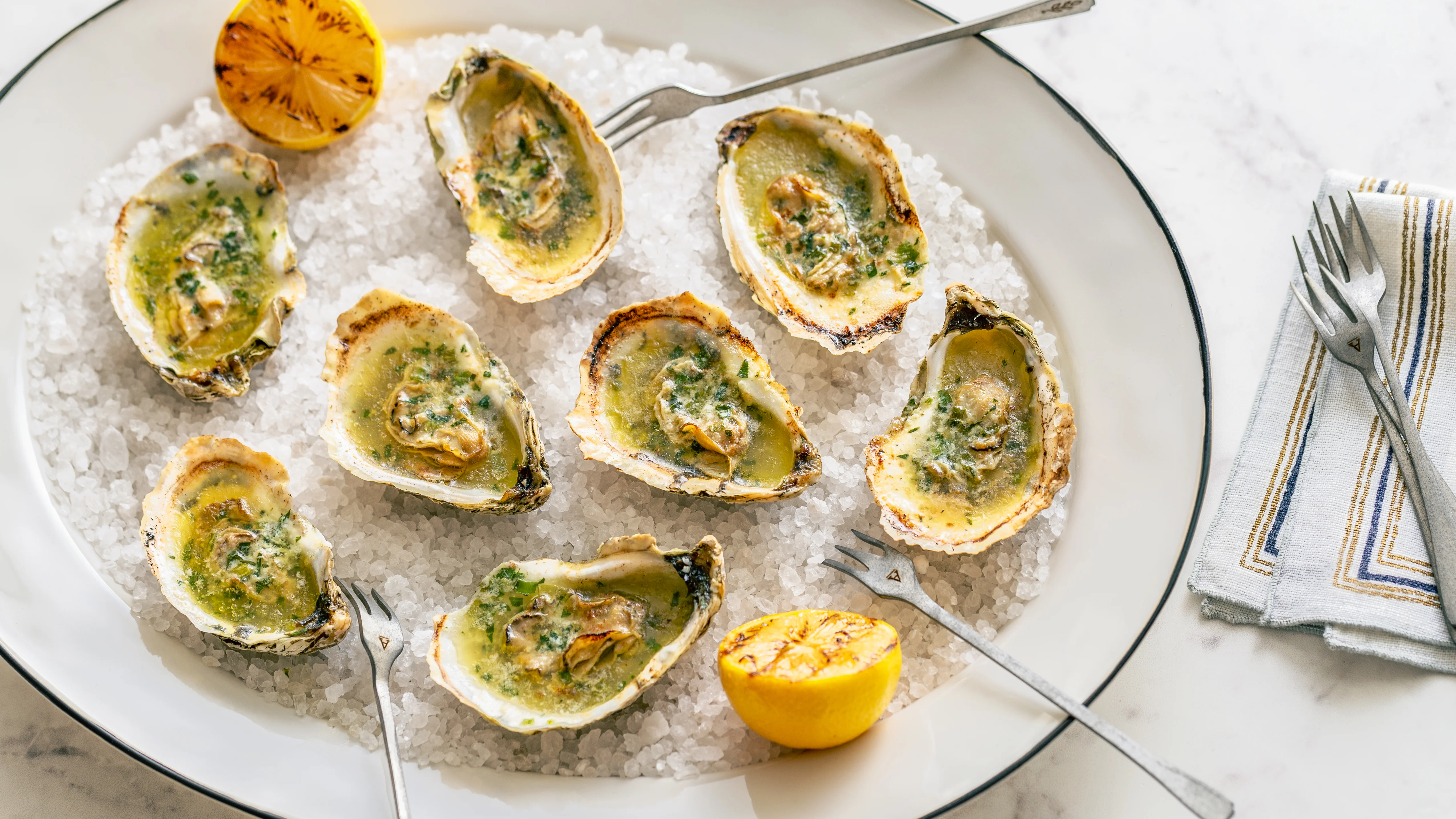 Boozy Grilled Oysters