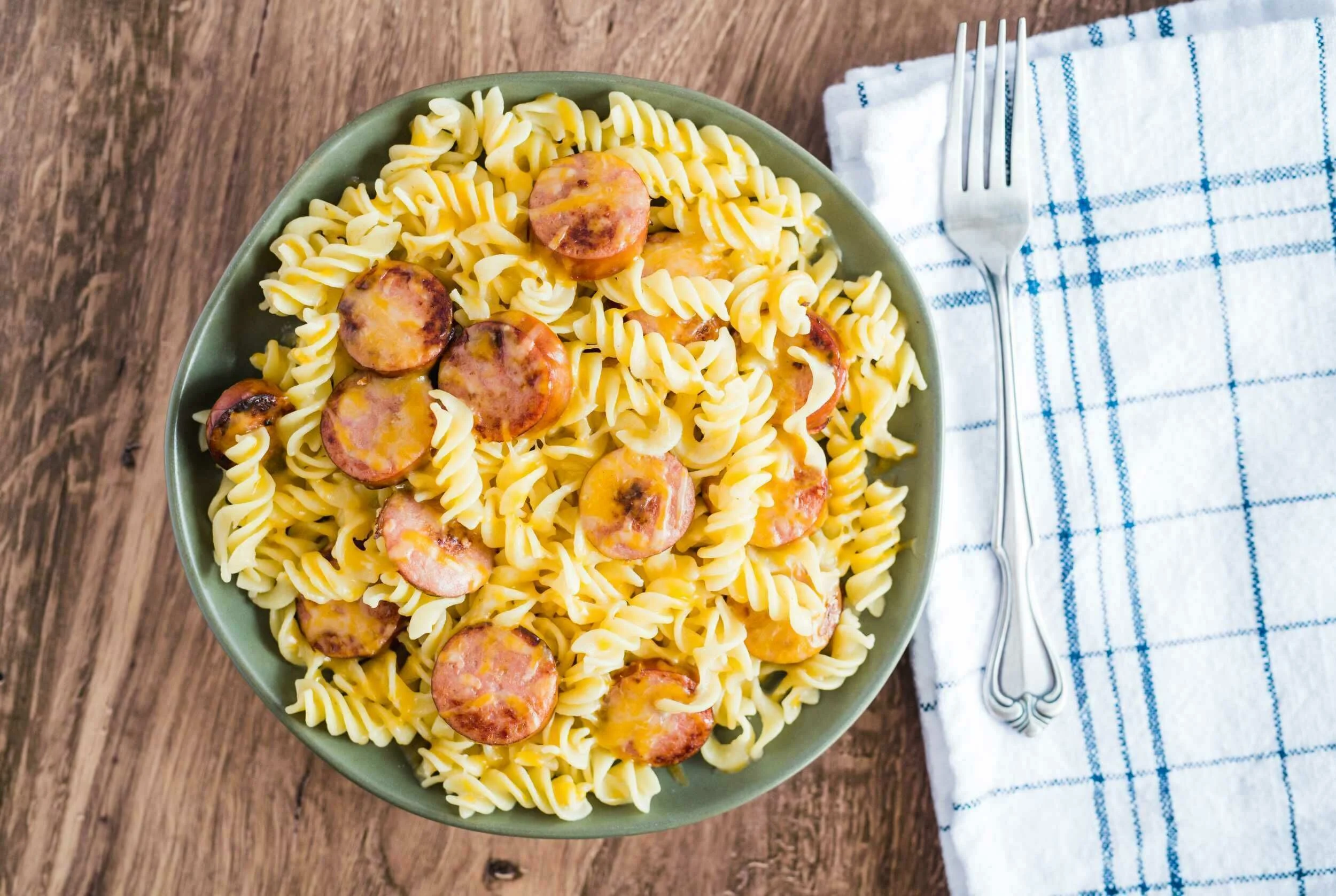 Cheesy Kielbasa Pasta