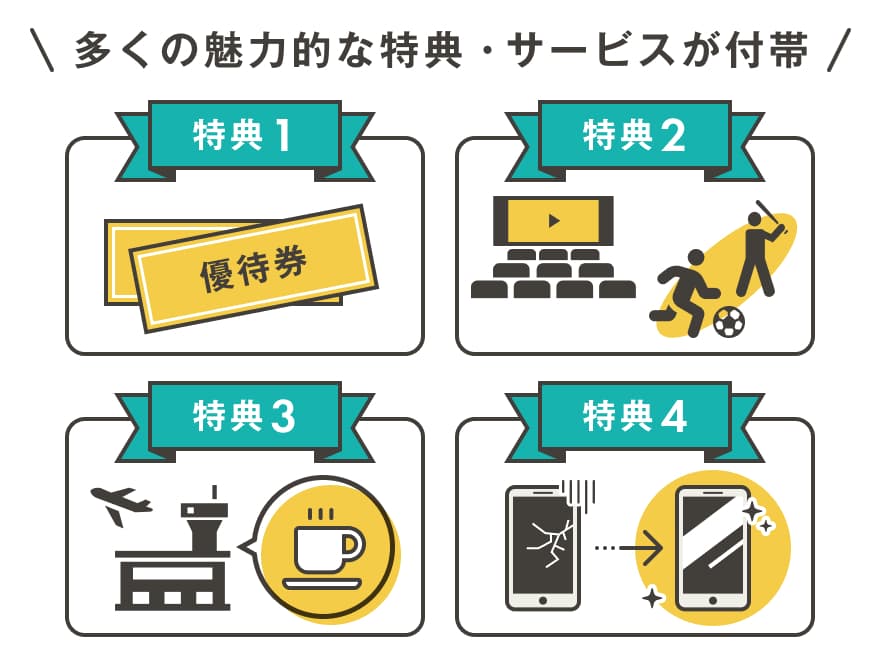 充実した特典やサービスがある