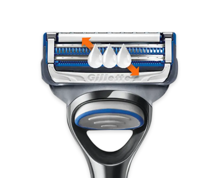 Lubrication before and after the blades