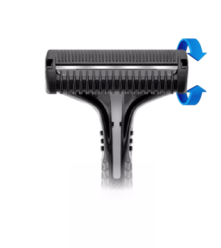 Superior grip and flexible pivoting razor