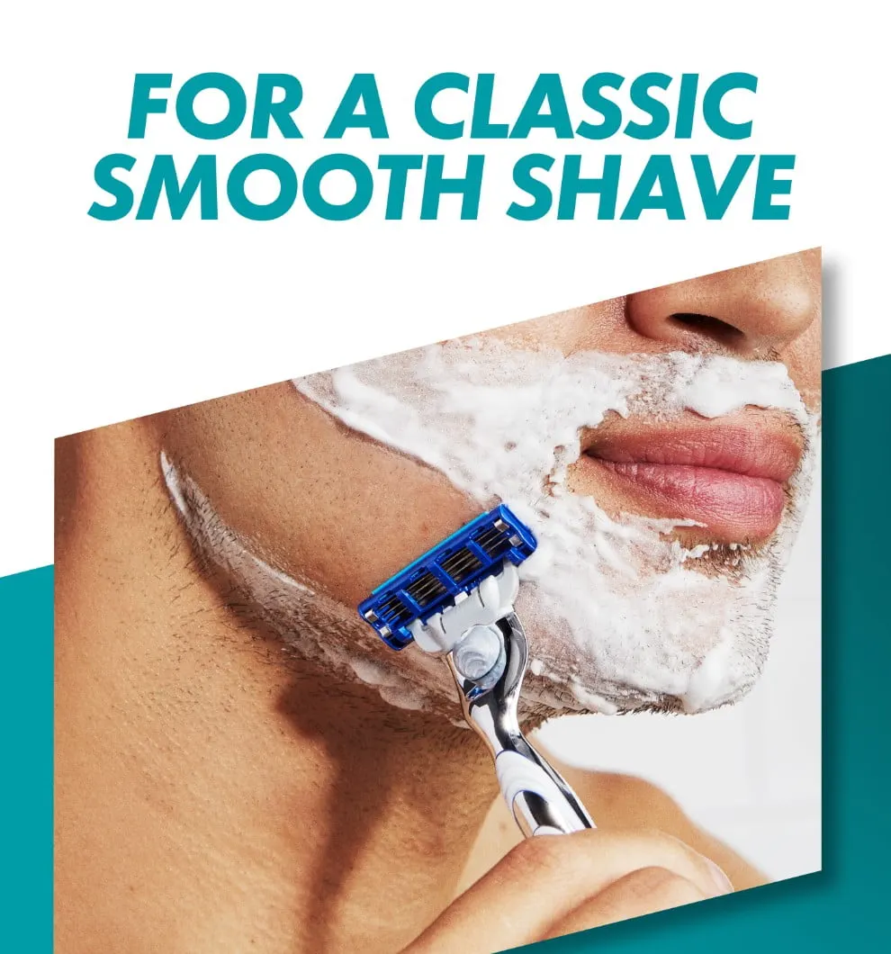 Mach3 Turbo 刮鬍刀刀片採用 Gillette Edge 3 突破系列 3D 動作,帶來經典的順滑刮鬍效果