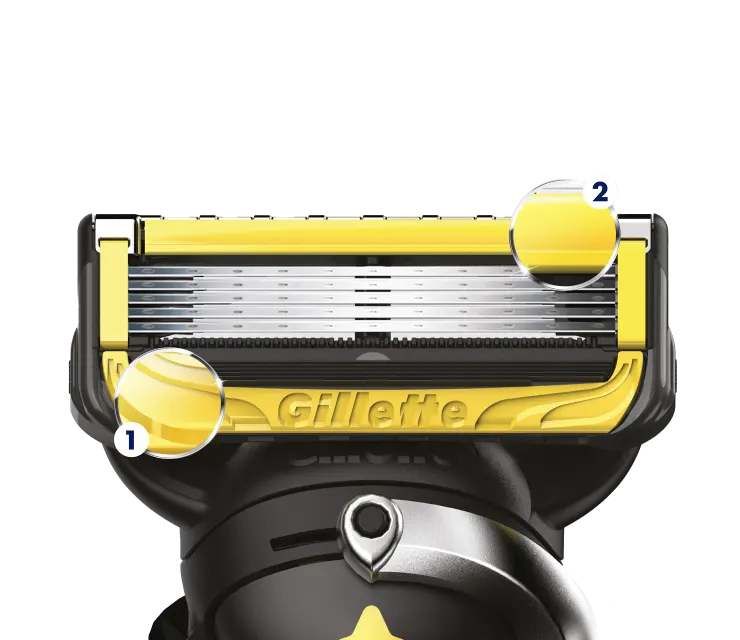 Gillette razor with dual lubrication strips for smoother glide