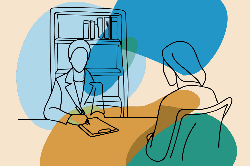 2 people having an interview