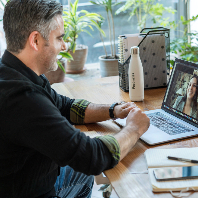 Man on video call