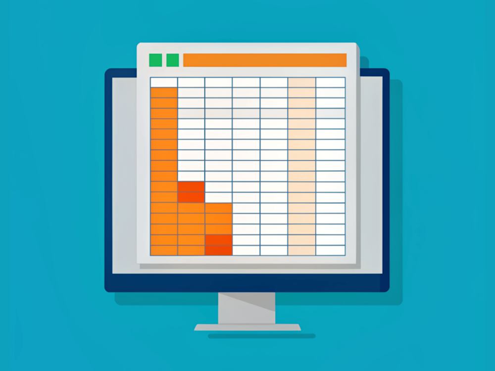 computer screen with excel document