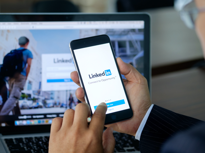 LinkedIn On Laptop and Mobile