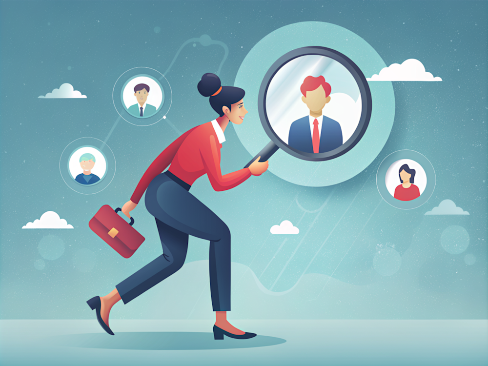 digital image of professional recruiter looking for people