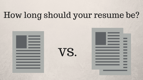 How long should your resume be? 1 page vs 2 page