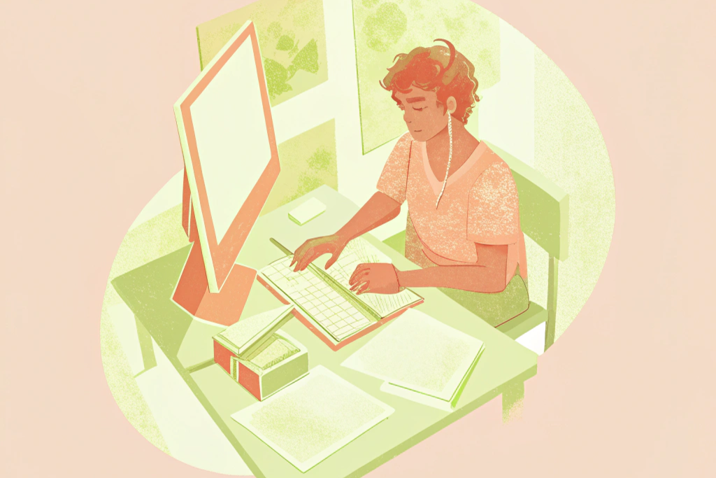 person working on a computer