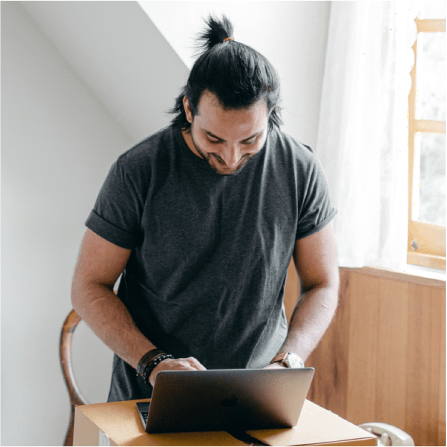 Man working on a laptop 