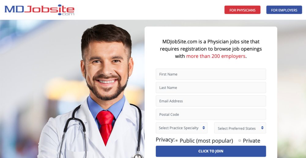 MDJobsite a physician jobs site