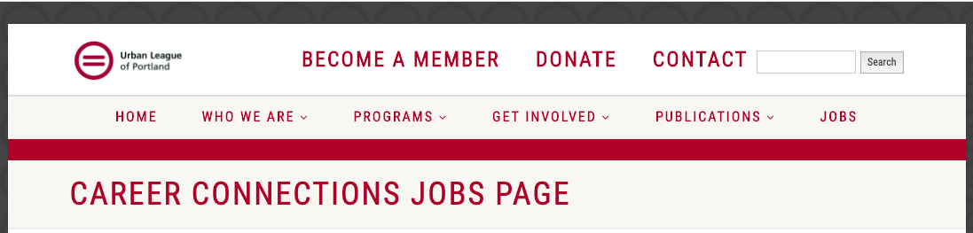 Urban League of Portland Career Connections Jobs Page