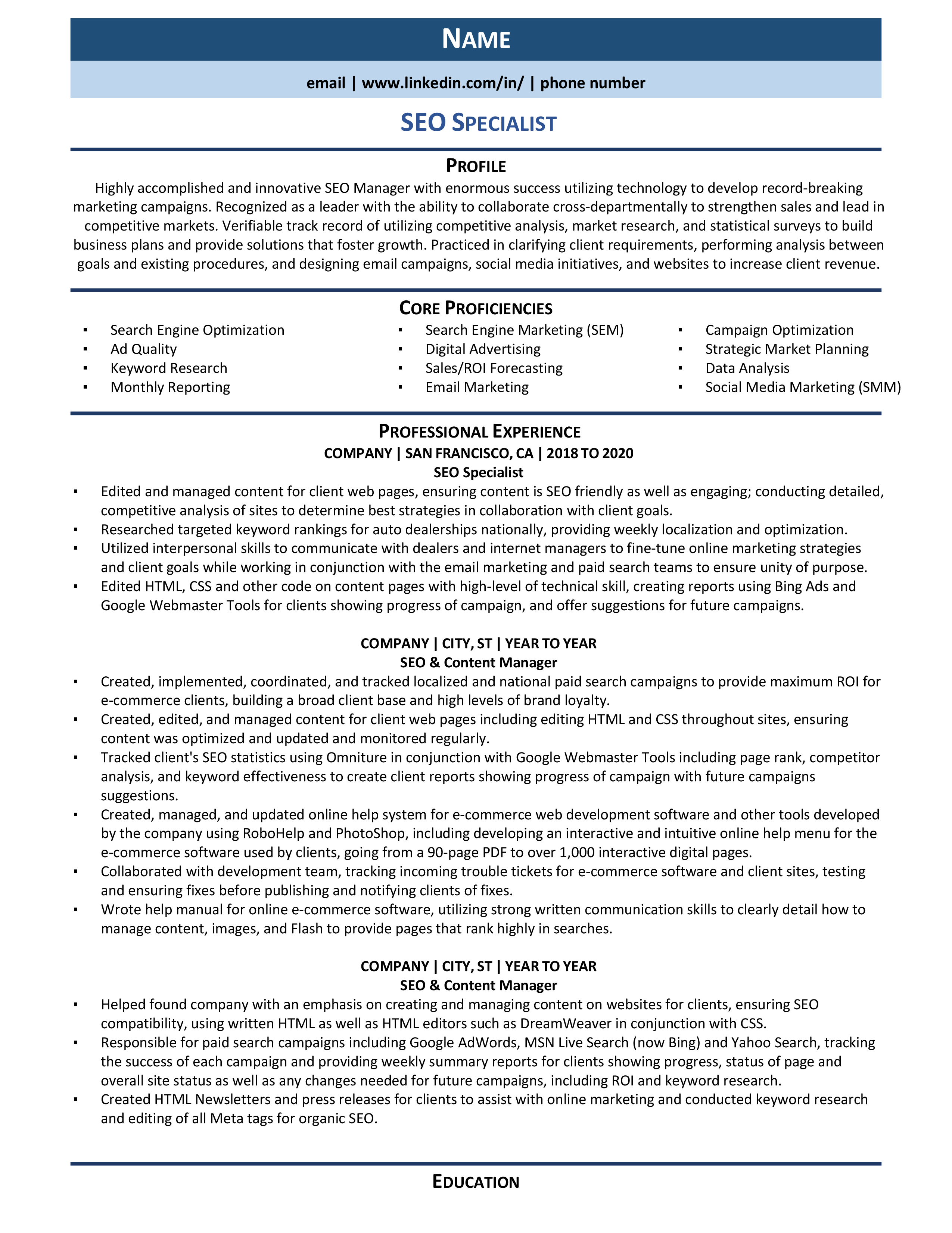 Cv For Seo Expert The Best Seo - Seo Specialist Copy 0 