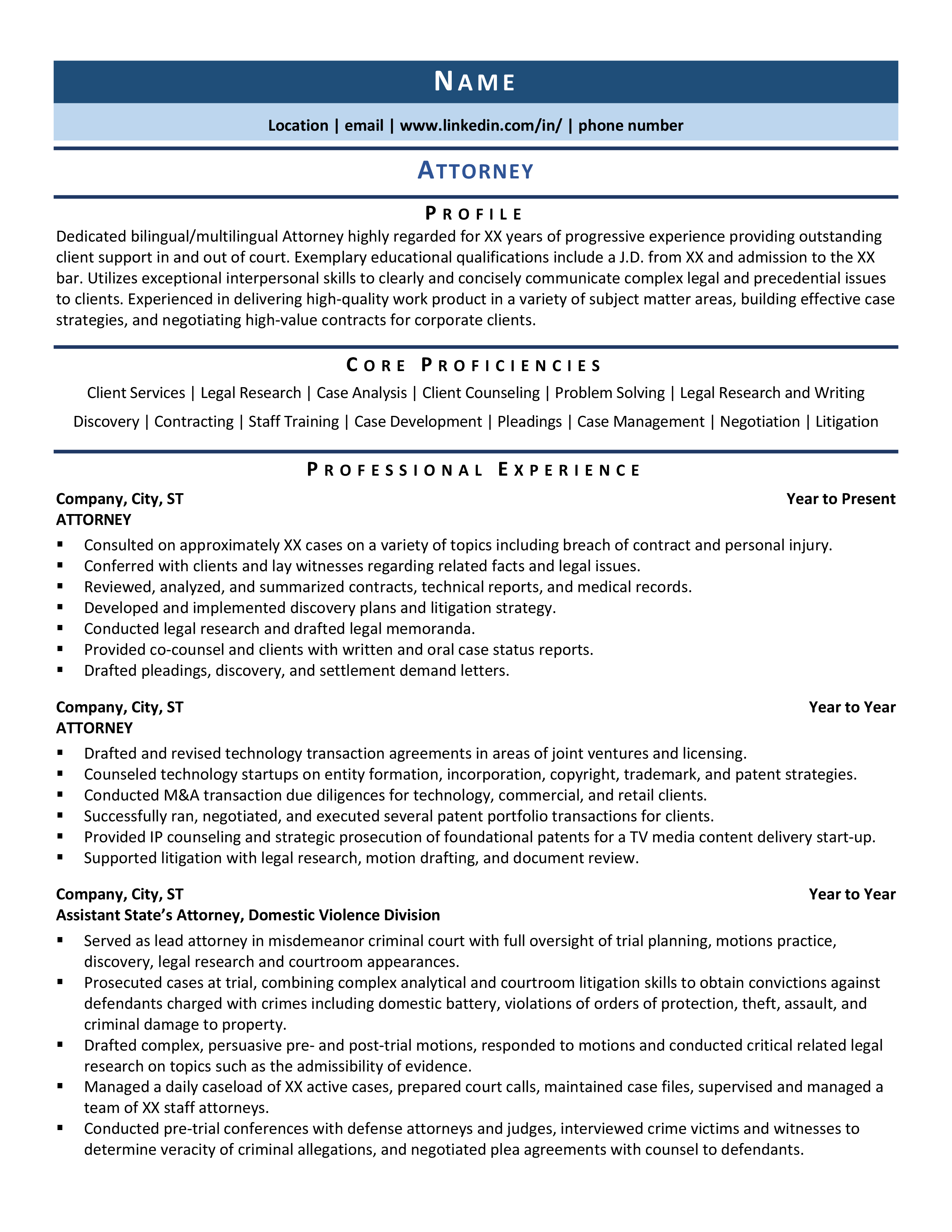 Attorney Resume Example Template For 2021 ZipJob   Attorney Final 0 