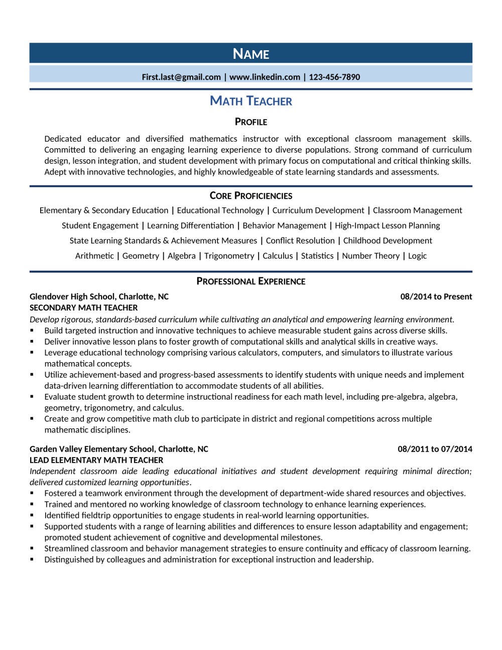 Math Teacher Resume Template1