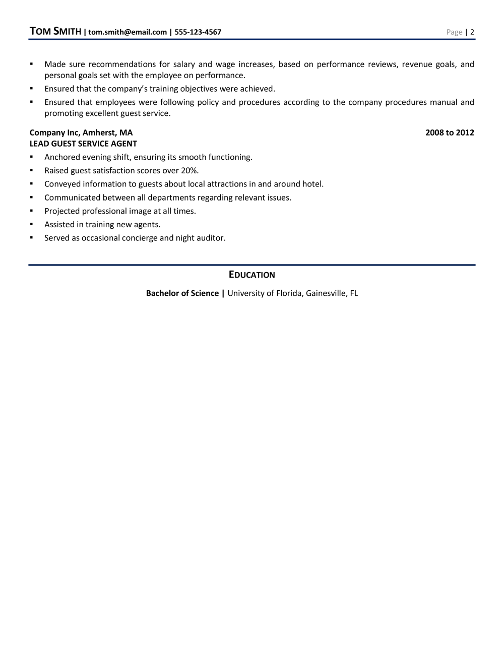 Hotel Manager Resume Example Template For 2021 Zipjob