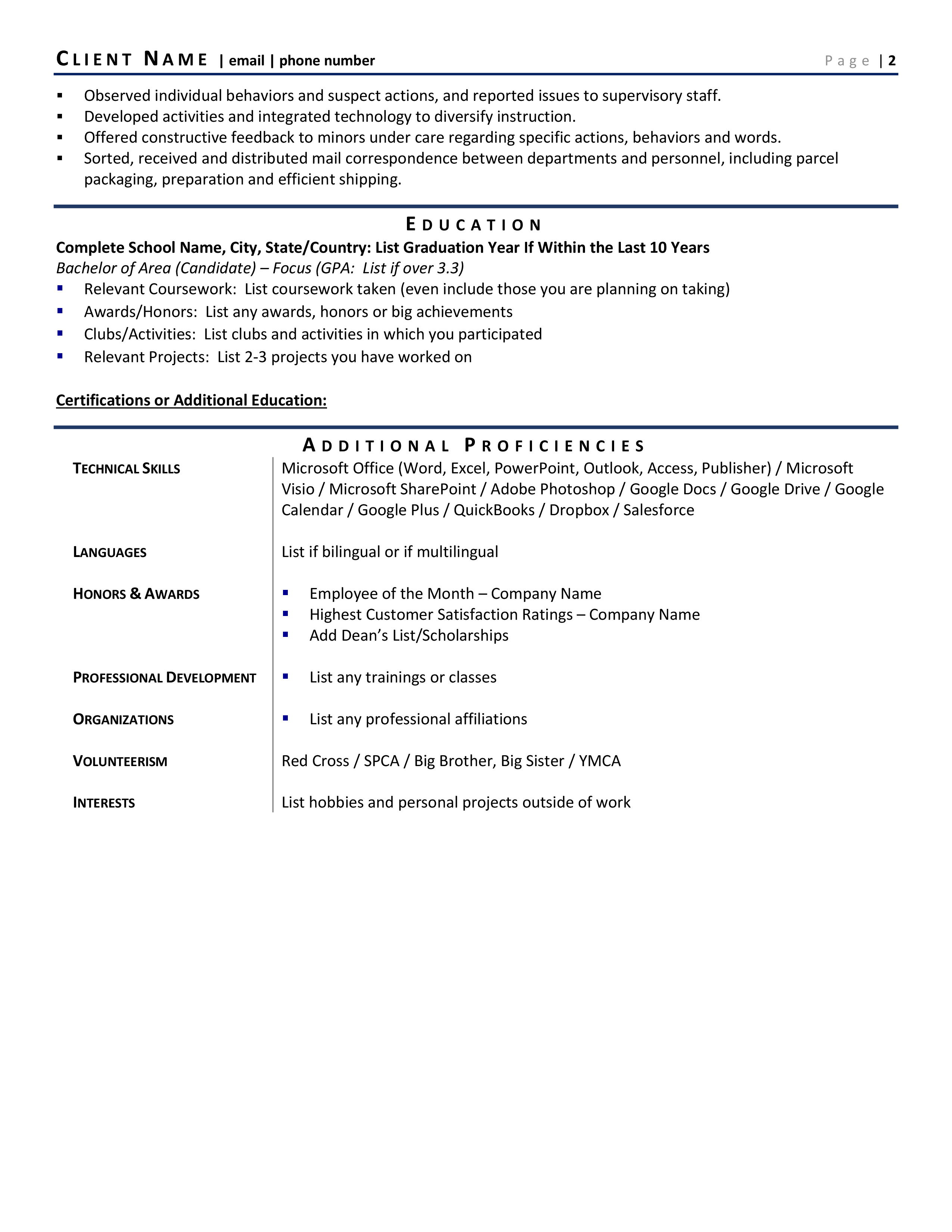 Substitute Teacher Resume Example & Template For 2021 | ZipJob