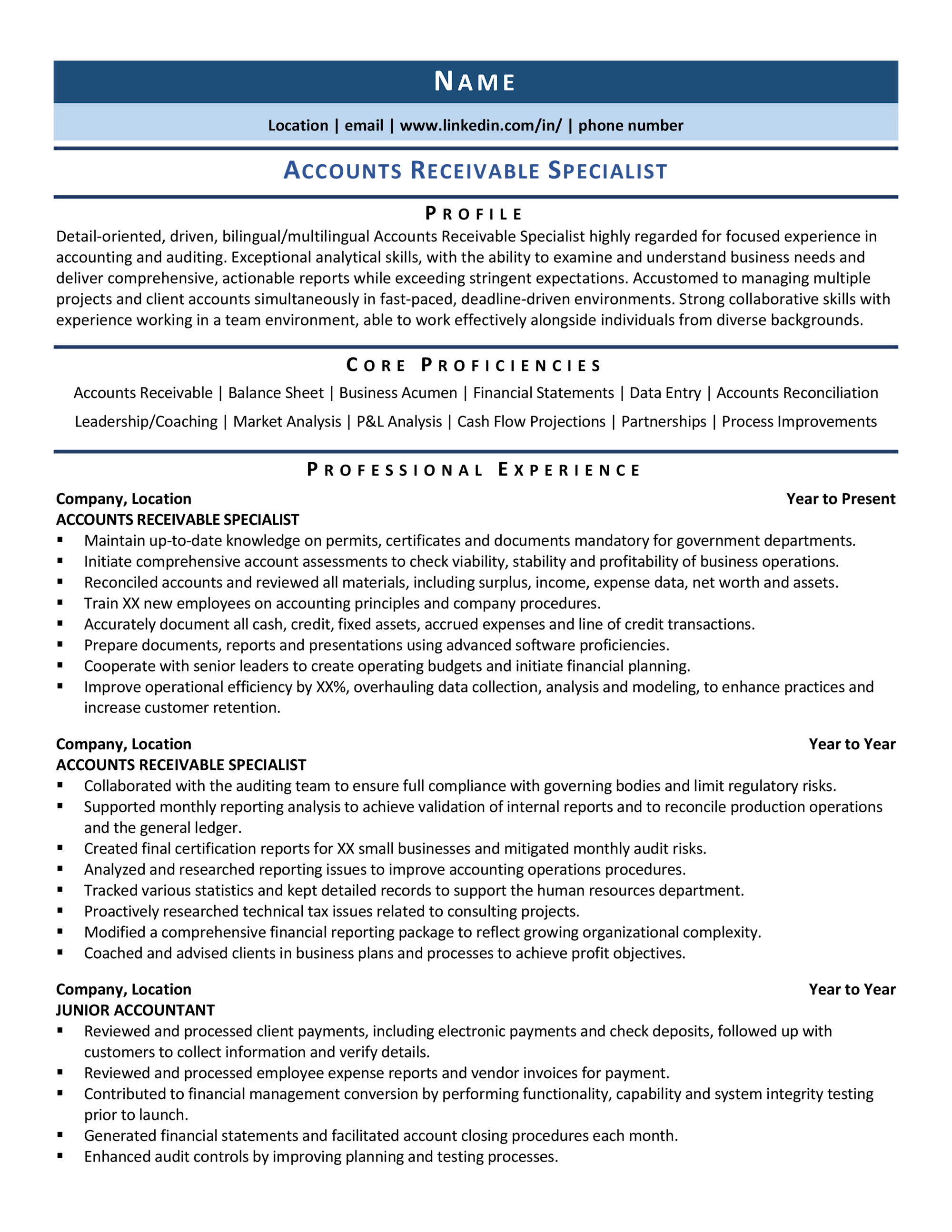 Accounts Receivable Specialist Certification prntbl Accounts Receivable Specialist Certification prntbl